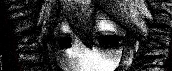 1girl artist_name branchpuzzle close-up dot_nose double-parted_bangs drill_hair empty_eyes expressionless greyscale hair_between_eyes hashtag-only_commentary kasane_teto monochrome pointillism portrait solo spot_color twin_drills vocaloid
