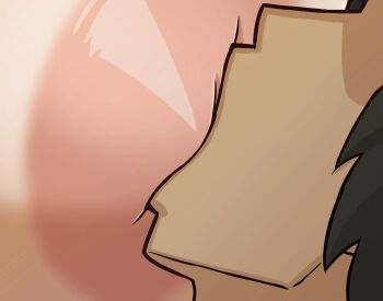 1girl animated animated_gif breast_sucking breasts cleavage gigantic_breasts handjob highschool_of_the_dead hirano_kouta_(hsotd) marikawa_shizuka netorare nursing_handjob vkid