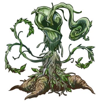 1other call_of_cthulhu commentary_request cthulhu_mythos no_humans plant plant_monster simple_background solo the_day_of_the_triffids tmtkai triffid vines white_background