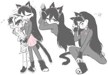 Rule 34 | 1boy, 1girl, highres, little brother, long hair, mari (omori), older sister, omori, short hair, siblings, sunny (omori), teenage girl and younger boy