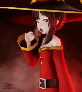 1girl 3d 3dimm_animations animated animated_gif fellatio_gesture female_focus hat kono_subarashii_sekai_ni_shukufuku_wo! looking_at_viewer megumin open_mouth solo tagme tongue tongue_out witch_hat