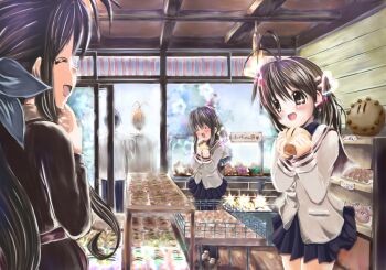 Rule 34 | 00s, 2boys, 3girls, bakery, bread, clannad, dango daikazoku, food, furukawa akio, furukawa nagisa, furukawa sanae, heart, ibuki fuuko, kotsu, multiple boys, multiple girls, okazaki tomoya, school uniform, shop
