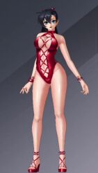 1girl 3d action_taimanin alternate_costume animated ass audible_speech black_hair blue_eyes breasts curvy full_body fuuma_tokiko highleg highleg_one-piece_swimsuit highres huge_ass japanese_audio large_breasts lilith-soft long_hair looking_back official_alternate_costume one-piece_swimsuit pink_hair ponytail red_one-piece_swimsuit screencap simple_background smile solo sound standing swimsuit tagme taimanin_(series) talking very_long_hair video wide_hips