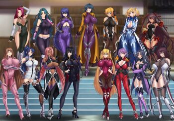 6+girls akiyama_rinko amenoosa annerose_vajra arm_guards armored_boots bare_shoulders belt black_hair black_legwear blonde_hair blue_bodysuit blue_eyes blue_hair blunt_ends blush bodysuit boots breasts brown_hair brown_leotard center_opening character_request cleavage closed_mouth coat collarbone collared_shirt covered_collarbone covered_erect_nipples covered_navel cross-laced_clothes curvy dark-skinned_female dark_skin dress elbow_gloves fishnets flipped_hair frilled_leotard frills full_body g-string gloves green_eyes hair_between_eyes hair_intakes hair_ribbon highleg highleg_leotard huge_breasts igawa_asagi igawa_sakura impossible_bodysuit impossible_clothes impossible_leotard ingrid_(taimanin_asagi) ingrid_(taimanin_murasaki) kosaka_shizuru koukawa_asuka koukawa_oboro koutetsu_no_majo_annerose koutetsu_no_majo_anneroze lace lace_trim large_breasts leotard leotard_pull lipstick long_hair looking_at_viewer makeup makishima_ayame mature_female mizuki_shiranui mizuki_yukikaze mole mole_under_mouth mother_and_daughter multiple_girls ninja nippleless_clothes one-piece_tan open_belt open_clothes open_coat open_mouth orange_hair pantyhose pink_bodysuit pink_hair pink_lips pointy_ears ponytail purple_bodysuit purple_eyes purple_hair purple_lips red_eyes revealing_clothes ribbon sagging_breasts shinganji_kurenai shiny_clothes shirt short_hair short_twintails showgirl_skirt single_vertical_stripe skin_tight small_breasts smile standing studded_belt sugita_karin taimanin_(series) taimanin_asagi taimanin_asagi_kessen_arena taimanin_kurenai taimanin_murasaki taimanin_rpgx taimanin_suit taimanin_yukikaze tan tanline thick_eyebrows thighhighs thighs thong trench_coat twintails two_side_up underbust underwear unitard very_long_hair wedgie white_ribbon wide_hips yatsu_murasaki yellow_eyes yoshizawa_kana