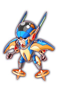 alternate_design black_eyes cel_shading closed_mouth crash_fever flying full_body game_cg mechanical_arms mechanical_hands mechanical_head mechanical_legs metal_wings no_feet no_humans number_print numbered official_alternate_design official_art outline red_outline robot scarecrow_(crash_fever) simple_background solo square square_print tachi-e transparent_background