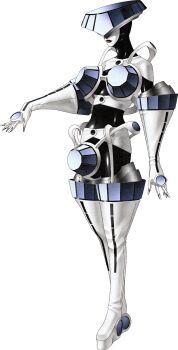 Rule 34 | 1girl, absurdres, artemis (persona 2), bodysuit, boots, colored skin, elbow gloves, full body, gloves, hat, highres, kazuma kaneko, official art, persona, persona (summon), persona 2, persona 2 batsu, platform boots, solo, thigh boots, thighhighs, third-party source, transparent background, white skin