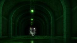 2girls animated anime_screenshot bouncing_breasts breast_focus breast_press breasts breasts_squeezed_together catherine_sabathra cleavage code_geass code_geass:_dakkan_no_roze crop_top dark-skinned_female dark_skin dress haruyanagininomiya_sakura large_breasts long_sleeves looking_at_another looking_back multiple_girls sideboob symmetrical_docking tagme trembling video walking