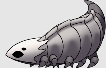 animal bad_tag bell_beast_(hollow_knight) black_eyes bug extra_eyes from_side helmet hollow_knight monochrome skeleton tagme tail top-down_bottom-up white_background