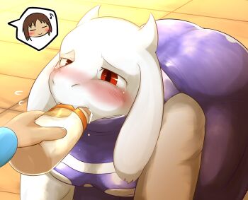 1boy artist_request blush furry highres open_mouth red_eyes toriel undertale utdr_(toby_fox)