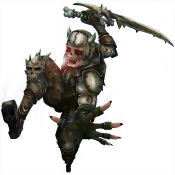 1boy armor black_gloves black_nails bone boots fighting_stance fingerless_gloves gen_1_pokemon gloves glowing glowing_eyes helmet holding holding_sword holding_weapon maedathesuper male_focus marowak nintendo open_mouth personification pokemon red_eyes screaming simple_background skull solo sword weapon white_background