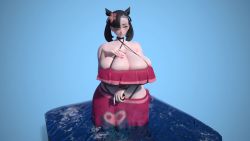 1girl 3d alternate_breast_size animated ass bikini breasts gen_8_pokemon highres huge_breasts marnie_(pokemon) morpeko nintendo paint pokemon pokemon_swsh pubic_hair swimsuit tagme usukeninja video