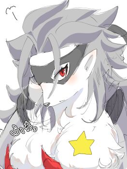 breasts digimon digimon_(creature) fluffy furry furry_female looking_at_viewer mask mkz_dg star_(symbol) wolvermon