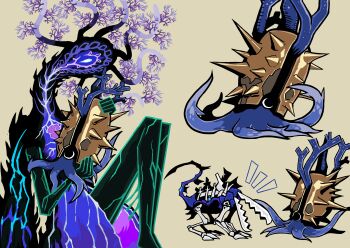 1girl absurdres arknights creature cuddling gospel_box headpat highres holding legs limbus_company mayors_(project_moon) monster nethersea_spewer_(arknights) one-eyed project_moon seaborn_(arknights) shell_sea_runner_(arknights) tentacles yellow_background