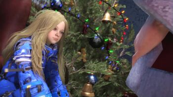 1boy 1girl 3d age_difference animated blonde_hair blue_eyes christmas christmas_tree completely_nude couch diana_(pragmata) erection faceless faceless_male female_focus flat_chest hetero highres large_penis lesdias loli lying navel nipples nude older_male_and_younger_female on_back on_couch open_mouth penis penis_awe pragmata pussy santa_costume sex shadez size_difference sound sound_effects spread_legs surprised testicles thighs uncensored vaginal video