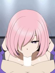 1boy 1girl :>= abu animated blank_censor censored fate/grand_order fate_(series) fellatio hetero looking_at_viewer mash_kyrielight oral pink_hair pov short_hair tagme video