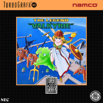 1990s_(style) bad_tag blonde_hair castle demon_wings flying game_console helmet mandrill_(animal) namco pc_engine retro_artstyle sword turbografx_16 valkyrie valkyrie_no_densetsu weapon wings