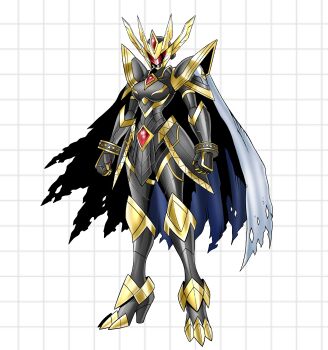 1girl absurdres alphamon armor assault_visor black_armor black_helmet breasts cape chest_jewel clenched_hands commentary digimon english_commentary forehead_jewel full_body helmet highres red-tinted_eyewear sewally1399982 simple_background solo tinted_eyewear white_background white_cape