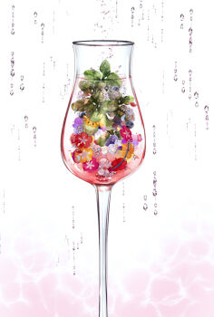 alcohol blueberry comfey cup drink drinking_glass ekm food food_focus fruit gen_7_pokemon in_container in_cup nintendo no_humans pokemon pokemon_(creature) simple_background solo water_drop white_background wine wine_glass