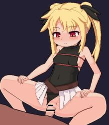1boy 1girl age_difference animated bkrg blonde_hair blush breasts censored clothed_female_nude_male clothed_sex cowgirl_position cum cum_in_pussy fate_testarossa femdom hair_ribbon hands_on_thighs happy happy_sex hetero loli lyrical_nanoha mahou_shoujo_lyrical_nanoha mahou_shoujo_lyrical_nanoha_a&#039;s mahou_shoujo_lyrical_nanoha_strikers navel nude penis pixel_art pussy pussy_juice red_eyes ribbon sex small_breasts smile spread_legs straddling twintails ugoira vaginal video