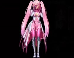 1girl 3d action_taimanin alternate_hairstyle animated bodysuit boots cosplay demon_girl felicia_(taimanin_kurenai) lilith-soft long_hair long_twintails looking_at_viewer official_alternate_costume pink_bodysuit pink_hair pointy_ears red_eyes screencap shinganji_kurenai_(cosplay) shiny_skin skin_tight smile solo sound taimanin_(series) taimanin_kurenai taimanin_rpgx taimanin_suit talking twintails very_long_hair video
