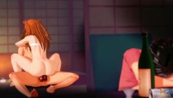 1girl 2boys 3d aida_kensuke all_fours alternate_breast_size animated anus ass ass_focus ass_shake blue_eyes blush bouncing_ass breasts brown_hair butt_crack censored completely_nude cowgirl_position cum cum_in_pussy draktar erection hair_ornament hetero hug huge_ass ikari_shinji indoors interface_headset_(evangelion) interior koikatsu_(medium) long_hair moaning multiple_boys neon_genesis_evangelion netorare nude open_mouth pussy sex shirt simple_background sleeping souryuu_asuka_langley straddling tagme thick_thighs thighs twintails two_side_up vaginal video