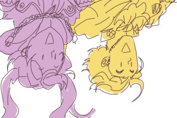 1boy 1girl claude_von_riegan davewaterfalls facial_hair female_robin_(fire_emblem) fire_emblem fire_emblem:_three_houses fire_emblem_awakening limited_palette nintendo simple_background twintails upside-down