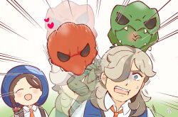 1boy 1girl :d afterimage animated arven_(pokemon) blue_hat blue_vest blush brown_hair closed_eyes collared_shirt commentary_request dodging emphasis_lines hair_over_one_eye hat heart juliana_(pokemon) long_hair motion_lines naranja_academy_school_uniform necktie nintendo open_mouth orange_necktie pokemon pokemon_sv school_uniform scovillain shirt smile sweatdrop tagme teeth ugoira upper_teeth_only vest video white_shirt yuailand