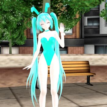 3d animal_costume animated animated_gif blue_eyes blue_hair ger-and-the-gang_(artist) hatsune_miku high_heels mikumikudance_(medium) no_nipples no_pussy nude playboy_bunny slapstick twintails undressing unworn_clothes vocaloid wardrobe_malfunction