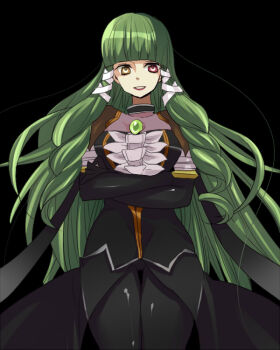 Rule 34 | artist request, dress, emeraude (tales of graces), green hair, hair ornament, heterochromia, long hair, smile, tales of (series), tales of graces, yellow eyes