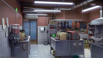 3d artist_name ceiling ceiling_light highres interior kitchen kitchen_knife knife no_humans original scenery shadow surafin wall