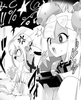 2girls anger_vein c.parfait canari_(pokemon) iono_(pokemon) monochrome multiple_girls nintendo pokemon