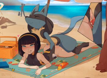 1boy 1girl animal_penis arm_support aroused artist_name ass bad_id bad_pixiv_id bare_shoulders barefoot beach beach_towel beach_umbrella black_hair black_one-piece_swimsuit blue_eyes blue_sky blunt_bangs blush bob_cut body_freckles bottle boy_on_top bread breasts cellphone_charm charm_(object) clitoris closed_eyes clothing_aside cloud commission competition_swimsuit cum cum_in_pussy cum_overflow dated flying_sweatdrops food freckles full_body furry furry_male furry_with_non-furry gen_1_pokemon gen_4_pokemon grabbing grin hairband hand_on_another&#039;s_waist heart hetero highleg highleg_one-piece_swimsuit horizon inset interspecies kasia_mikolajczyk_(silverfox442) knotted_penis knotting light_particles loaf_of_bread lotion lucario lying merunyaa mutual_orgasm narrowed_eyes nintendo ocean on_stomach one-piece_swimsuit orgasm original outdoors parted_lips patreon_username penis people picnic picnic_basket pikachu pixiv_username pokedex pokemon pokemon_(creature) pokephilia prone_bone public_indecency pussy raised_eyebrows rolling_eyes saliva sand sex sex_from_behind shiny_skin short_hair signature silhouette sky small_breasts smile spill sunscreen sweat swimsuit swimsuit_aside towel two-tone_swimsuit umbrella uncensored vaginal water wicker_basket yellow_hairband yellow_one-piece_swimsuit