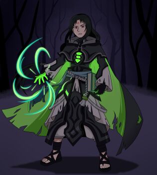 1boy absurdres bare_tree black_hair book citruscore commentary english_commentary facial_mark fire_emblem fire_emblem:_path_of_radiance fire_emblem_heroes forehead_mark full_body gloves highres holding holding_book long_hair male_focus nintendo official_alternate_costume parted_lips red_eyes solo soren_(fire_emblem) soren_(resplendent)_(fire_emblem) standing tree