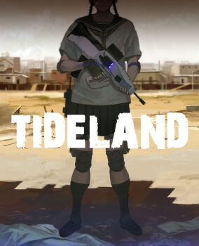 Rule 34 | 1girl, assault rifle, bandages, bandage on face, braid, building, elbow pads, fingerless gloves, gloves, gun, head out of frame, knee pads, original, outdoors, rifle, sand, school uniform, serafuku, shiira, skirt, twin braids, vector cr 21, weapon