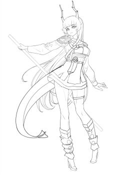 Rule 34 | 1girl, animated, animated gif, armor, black boots, black gloves, boots, breasts, closed mouth, commentary, dragon girl, dragon horns, dragon tail, earrings, full body, gloves, grey hair, hanbok, high heel boots, high heels, highres, holding, holding sword, holding weapon, horns, iinfp (artist), jewelry, knee boots, korean clothes, korean commentary, lilpa, long hair, long sleeves, looking at viewer, making-of, medium breasts, pleated skirt, red eyes, shoes, shoulder armor, simple background, skirt, solo, speedpaint, standing, sword, tail, thigh strap, very long hair, virtual youtuber, waktaverse, weapon, white background