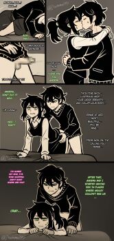 ... 1boy 1girl absurdres andrew_graves black_hair bottomless censored clothed_sex comic doggystyle english_text grabbing_from_behind green_eyes highres incest itsuhamaart kiss mature_female monochrome mosaic_censoring renee_graves mother_and_son original outline ponytail renee_graves sex sex_from_behind spot_color sweat talking the_coffin_of_andy_and_leyley twitter_username