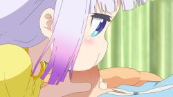 1futa 1girl animated blue_eyes blush censored dragon_girl dragon_horns fellatio futanari horns interior kanna_kamui kobayashi-san_chi_no_maidragon kobayashi_(maidragon) loli long_hair looping_animation mosaic_censoring multicolored_hair oral paid_reward_available pajamas penis profile purple_hair sadieyule shirt short_sleeves sidelocks solo_focus two-tone_hair video white_horns yellow_shirt
