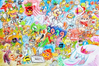 2019 angry_sun banjo-kazooie banjo_(banjo-kazooie) birdo bowser bowser_jr. cappy_(mario) cosplay crown diddy_kong donkey_kong dr._eggman dr._mario_(game) dr._mario_world dress facial_hair flower frog gen_1_pokemon ghost gooigi hat hellen_gravely kamek kazooie_(banjo-kazooie) king_boo lakitu luigi luigi's_mansion luigi's_mansion_3 maribou_(supermaribou) mario mario_&amp;_sonic_(series) mario_&amp;_sonic_at_the_tokyo_2020_olympic_games mario_(series) mario_kart mario_kart_tour medal mustache new_super_mario_bros._u_deluxe ninji_(mario) nintendo nintendo_labo nintendo_switch overalls pauline_(mario) peachette pikachu piranha_plant pokemon pokey_(mario) poltergust_g-00 polterpup poochy princess_daisy princess_peach professor_elvin_gadd rosalina santa_costume sega shirt shoes smile sonic_(series) spike_(mario) stanley_(donkey_kong) sun super_mario_maker_2 tails_(sonic) toad_(mario) toadette traditional_media viruses_(dr._mario) waluigi wario witch yoshi yoshi's_crafted_world