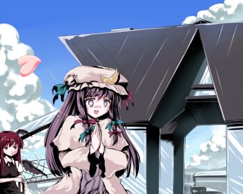 +_+ 2girls date_hajime female_focus heart koakuma multiple_girls patchouli_knowledge embodiment_of_scarlet_devil tokyo_big_sight touhou