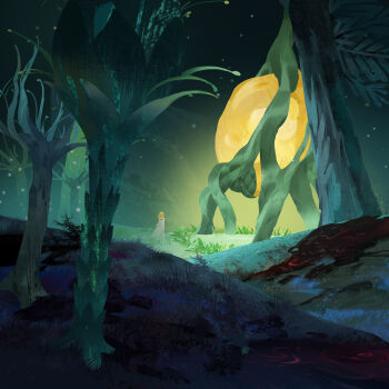 1girl absurdres blonde_hair commentary dress english_commentary from_behind grass highres long_hair molli_hu nature nintendo original outdoors princess_zelda scenery solo the_legend_of_zelda the_legend_of_zelda:_tears_of_the_kingdom tree very_wide_shot walking white_dress