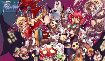... 3girls animal_ears babalisme babydoll bat_(animal) black_cat black_hat black_panties black_shorts blonde_hair breasts brown_capelet brown_gloves brown_horns capelet cat cat_ears cat_girl closed_mouth commentary crescent_moon demon_girl detached_sleeves english_commentary familiar_(ragnarok_online) fingerless_gloves flat_chest from_hat_trick gameplay_mechanics ghost ghostring gloves goblin_(ragnarok_online) goblin_mask green_eyes hat holding holding_unworn_clothes holding_unworn_hat holding_wand horns large_breasts loli_ruri long_hair lunatic_(ragnarok_online) magic masked mini_demon monkey monster_gogo_(style) moon multiple_girls mushroom navel on_crescent open_mouth panties parody pink_hair pointy_ears poporing rabbit ragnarok_online red_babydoll red_eyes red_sleeves sage_(ragnarok_online) sheet_ghost shirt short_hair shorts sky smile spore_(ragnarok_online) star_(sky) starry_sky striped_capelet style_parody succubus_(ragnarok_online) top_hat underwear unworn_hat unworn_headwear upper_body wand whisper_(ragnarok_online) white_shirt yoyo_(ragnarok_online)