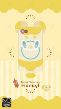 Rule 34 | cellphone, commentary request, dog, fidough, food-themed creature, food as ears, gen 4 pokemon, grin, highres, meme (sleepsheep), nintendo, no humans, open mouth, phone, pokemon, pokemon (creature), pokemon focus, rotom, rotom phone, smartphone, smartphone case, smile, teeth