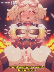1boy 1girl alcohol animated assertive_female audible_speech beer beer_mug black_gloves black_skirt black_thighhighs bluethebone bouncing_breasts breasts burnice_white clothed_sex cowgirl_position cum cum_in_pussy cum_overflow cup curvy english_audio english_text eyewear_on_head fang female_pubic_hair fingerless_gloves fingernails fire gloves gunshow_(comic) heart heart-shaped_pupils heart_in_mouth hetero holding holding_cup large_breasts lecheryamoreva long_fingernails looking_at_viewer meme miniskirt moaning mug no_panties open_mouth opennsfwsp penis pov pubic_hair pussy sex skindentation skirt smile solo_focus sound straddling striped_clothes striped_thighhighs subtitled sunglasses sweat symbol-shaped_pupils tagme thick_thighs thighhighs thighs this_is_fine_(meme) uncensored video zenless_zone_zero