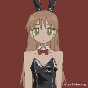 1girl playboy_bunny rabbit_ears red_background sionsakana tagme