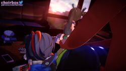 1boy 2girls 3d animated artist_name ass audible_speech black_hair bouncing_ass choirbox clothed_female_nude_male clothed_sex completely_nude dark-skinned_male dark_skin doggystyle english_audio evilzorak green_hair hetero lechery_amore_(voice_actor) moaning multicolored_hair multiple_girls nude opennsfwsp orange_eyes orange_hair patreon_username penis police police_uniform qingyi_(zenless_zone_zero) sex sex_from_behind sound spanked squishsuccubus tagme top-down_bottom-up twitter_logo two-tone_hair vaginal video watching zenless_zone_zero zhu_yuan