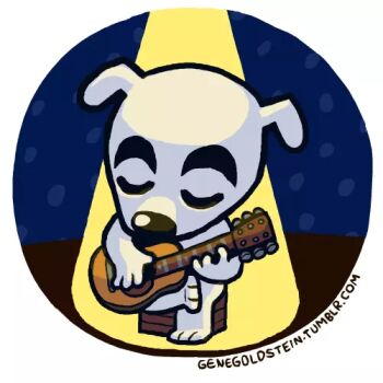 1boy animal_crossing animated animated_png blue_background box gene_goldstein guitar instrument k.k._slider_(animal_crossing) lowres music nintendo on_box playing_instrument sitting sitting_on_box spotlight white_background