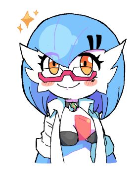 1girl alternate_color blush_stickers bob_cut breasts choker derivative_work dr._voir_(nanosheep) gardevoir gen_3_pokemon glasses green_hair hair_ornament hairclip happy highres looking_at_viewer mega_stone melfunnysmell mole mole_under_eye nintendo pokemon pokemon_(anime) pokemon_(creature) poketoon red-framed_eyewear red_eyes screenshot_redraw semi-rimless_eyewear shiny_pokemon solo white_background