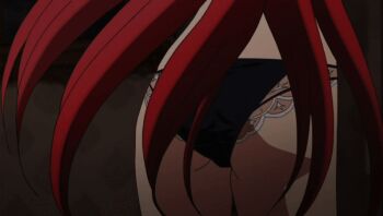 animated animated_gif anime_screenshot ass ass_focus black_panties breasts hair_censor high_school_dxd long_hair nipples panties red_hair removing_panties rias_gremory thighs underwear undressing very_long_hair