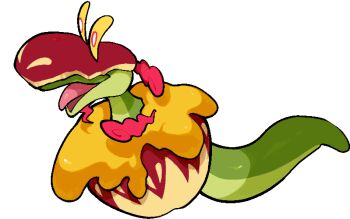 animal_focus apple appletun commentary_request dynamax flapple food fruit full_body gen_8_pokemon gigantamax gigantamax_flapple/appletun kawaanago nintendo no_humans pokemon pokemon_(creature) pokemon_focus red_clouds solo tongue tongue_out transparent_background