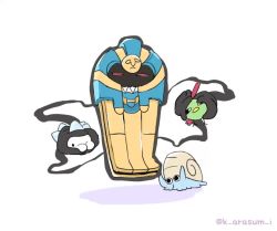 ._. animated arms_up artist_name bird black_eyes black_outline blank_eyes cofagrigus full_body gen_1_pokemon gen_2_pokemon gen_5_pokemon gen_8_pokemon ghost half-closed_eyes holding holding_pokemon jpeg_artifacts k_arasum_i looping_animation natu nintendo no_humans omanyte outline pokemon pokemon_(creature) red_eyes sarcophagus sharp_teeth shell simple_background snom squeezing teeth tentacles twitter_username video watermark wavy_mouth white_background
